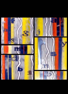 Caminos derramados 0,85mx1,10m . Pintura sobre metal. Tríptico.2009